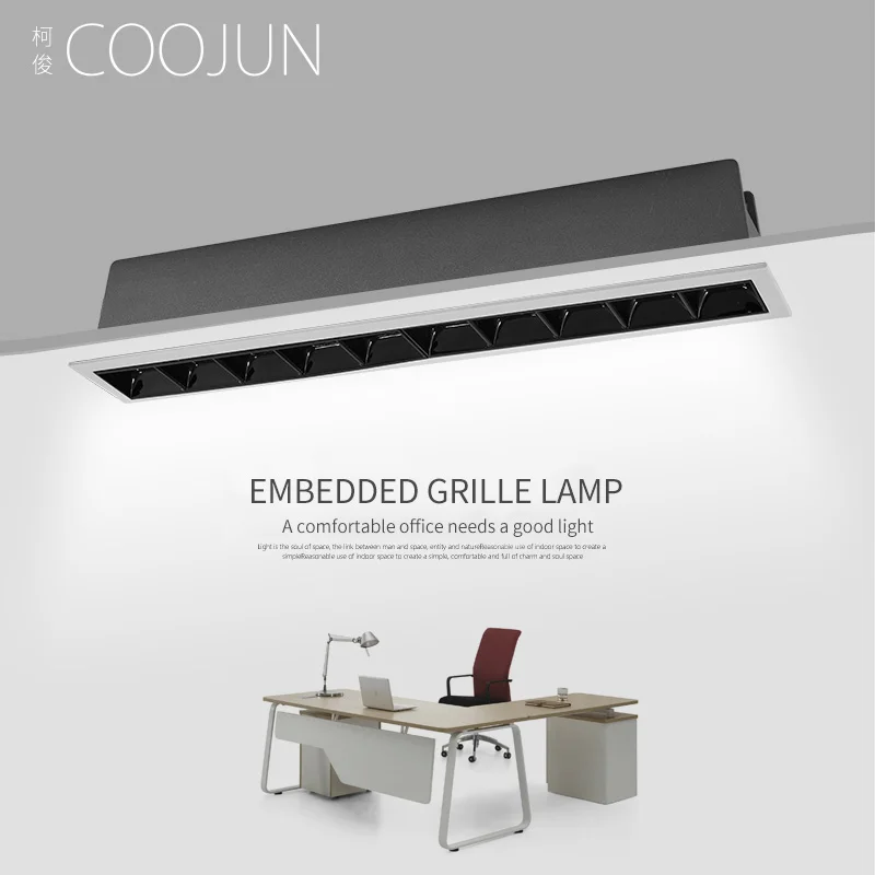 COOJUN LED Spotlight Recessed Rectangle Line Grille Lights Ceiling Lamp 5W 10W 15W AC110~240V Downlight For Home Shop Decor