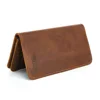 Men Genuine Leather Wallet Men Coin Purse Vintage Long Men Wallets Perse Solid Card Holder Clutch Carteira Hombre for Male 1