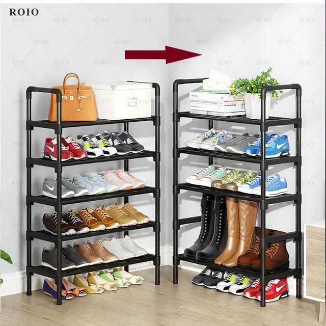Simple Shoe Rack DIY Easy Assemble Dustproof Boots Organizer Stand Holder Space-Saving Shoes Storage Shelf Entryway Shoe Cabinet 2