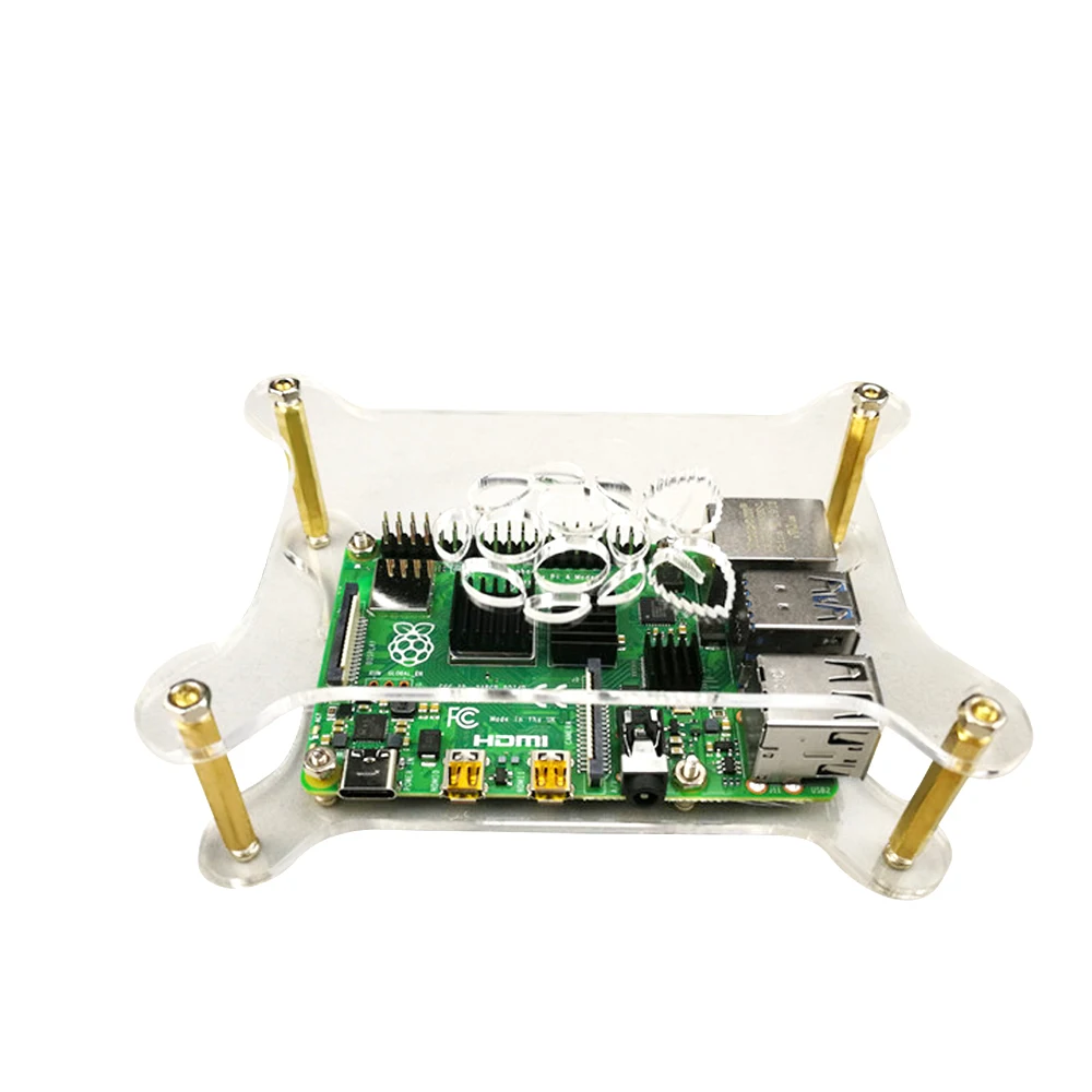 Scatola Bianca Trasparente Acrilica Hi-Q Raspberry Pi Per Custodia Raspberry Pi 4B (Nessuna Scheda Raspberry Pi)