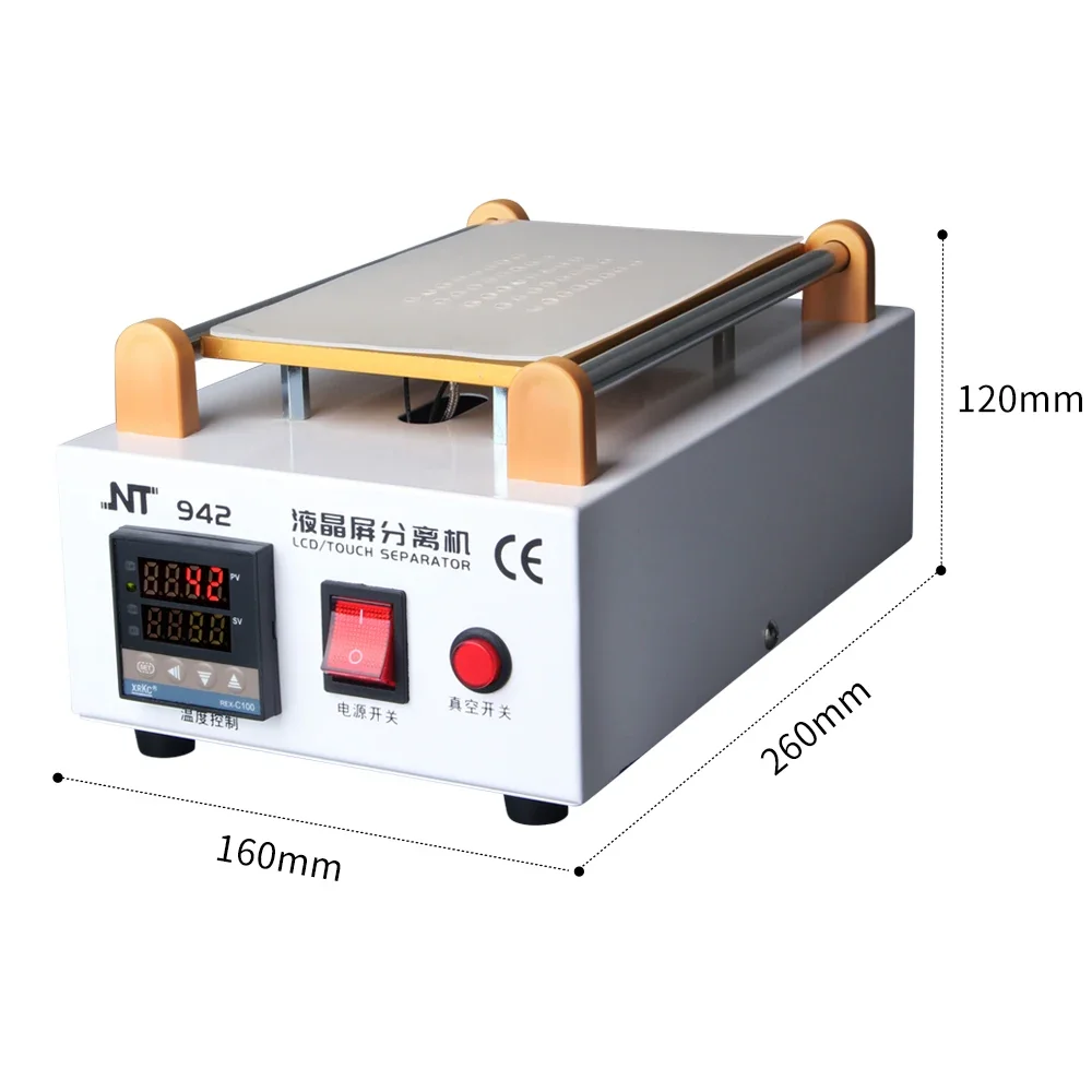 KAISI NT-942 7inch Vacuum Screen LCD Separator Machine For Flat/Curved Display Cutting OCA Separating Glass Repair Tool