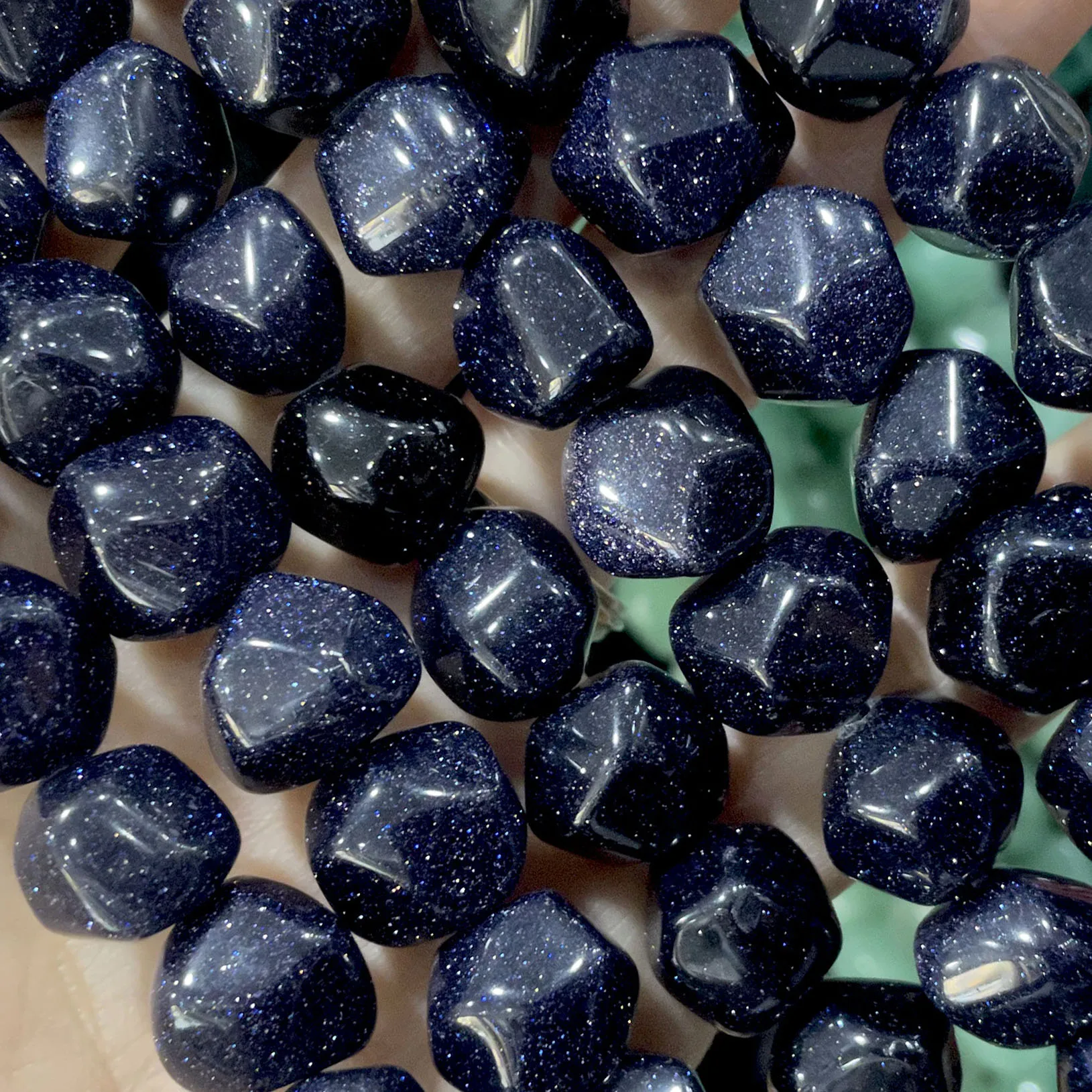 Naturstein Unregelmäßige Form Aventurin Quarz Tigerauge Spacer Facettierte Perlen für Schmuckherstellung DIY Halskettenzubehör – Detail 10