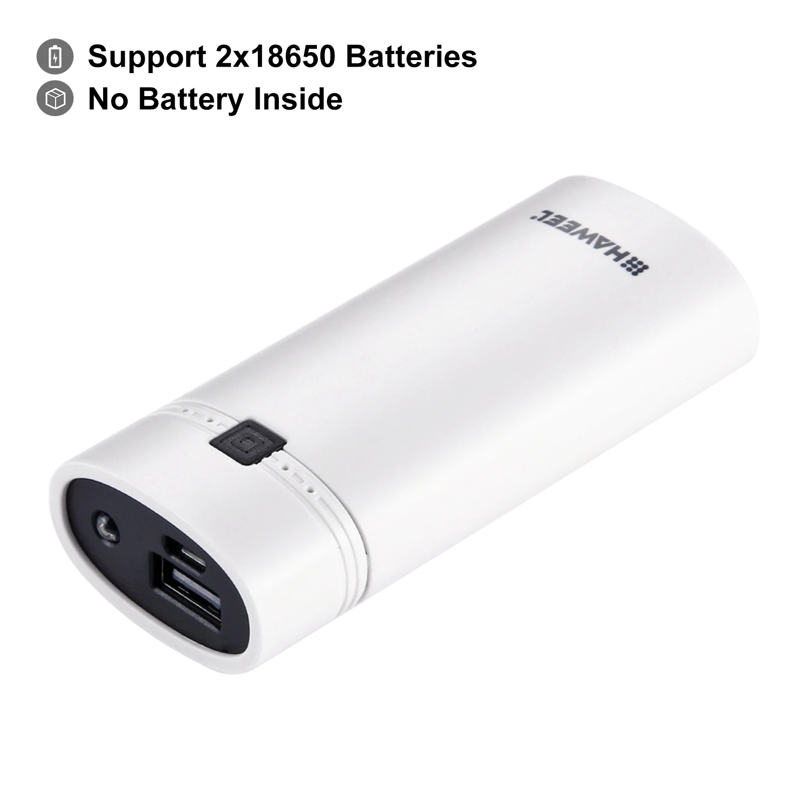 Battery Storage Box Power Bank Case Battery Power Bank Box HAWEEL DIY 2x 18650 Battery 5600mAh Power Bank Shell Box with USB Output & Indicator