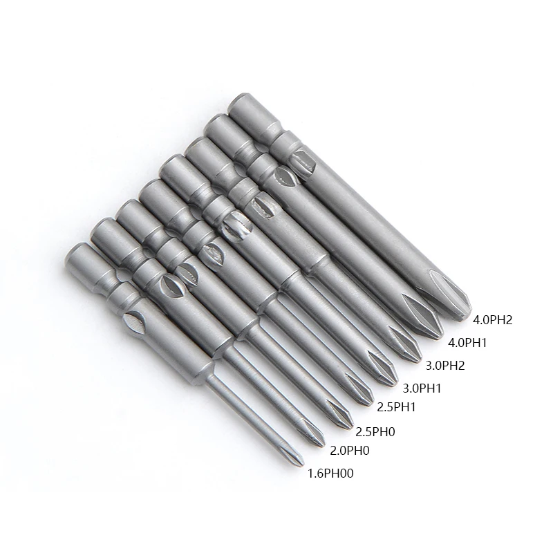 

8pcs 40/60mm 800 4MM Round Shank Electric Phillips Screwdriver Bit Set Magnetic Screw Driver Cross PH00 PH0 PH1 PH2 hand Tools