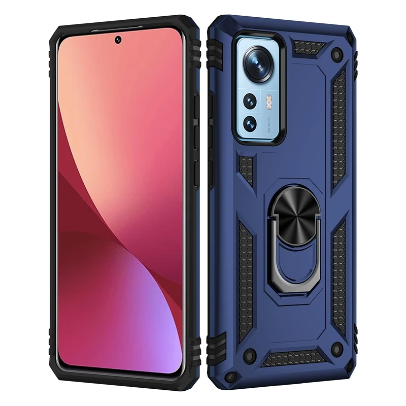

For Xiaomi 12 12T Pro Case Silicone Bumper Phone Case For Mi12 Mi 12 Lite Back Cover Shockproof Armor Magnetic Metal Ring Holder