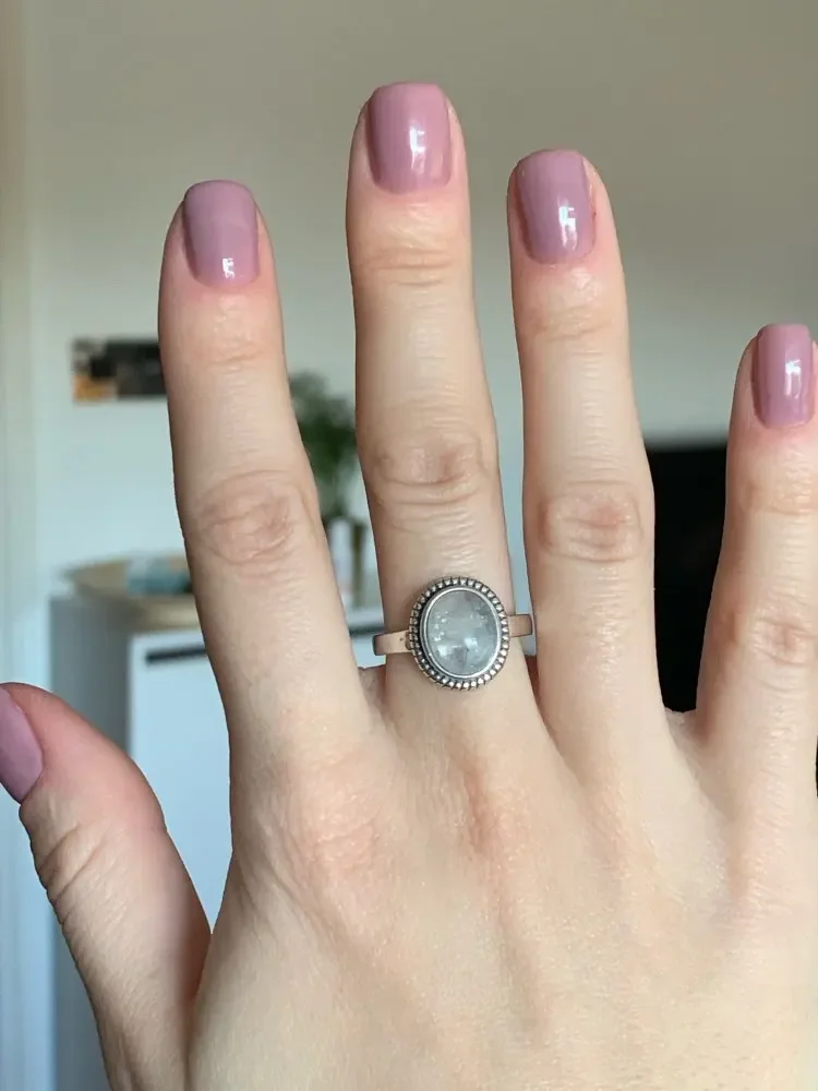 8x10 MM Oval Natural Moonstones Rings Women's 925 Silver Jewelry Ring High Quality Gifts Vintage Fine silver ring,silver rings
