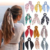 Mode imprimé léopard nœud Satin Long ruban queue de cheval écharpe cheveux cravate chouchous femmes filles élastiques bandes de cheveux accessoires de cheveux 1