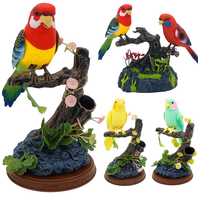 Sound Voice Control Electric Bird Pet Toy Electric Simulation Induction Bird Cage Birdcage Toy