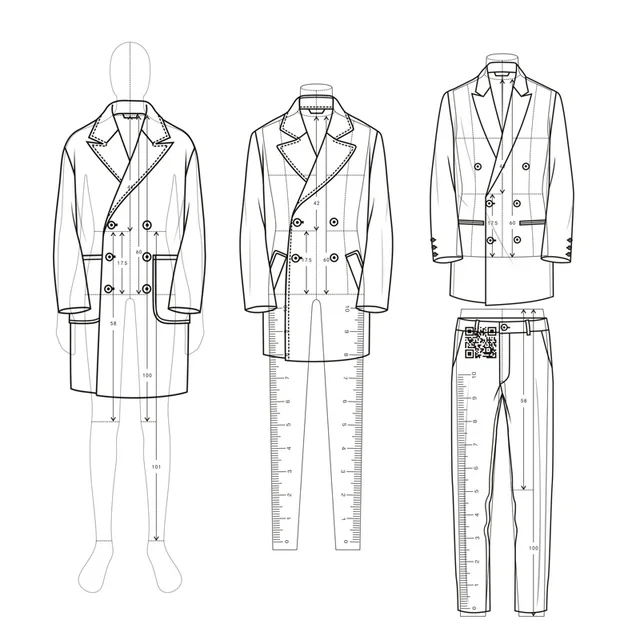 Regla de moda masculina para hombre, plantilla de dibujo con efecto de diseño de ropa, modelo de diseño Original, 25cm altura - AliExpress