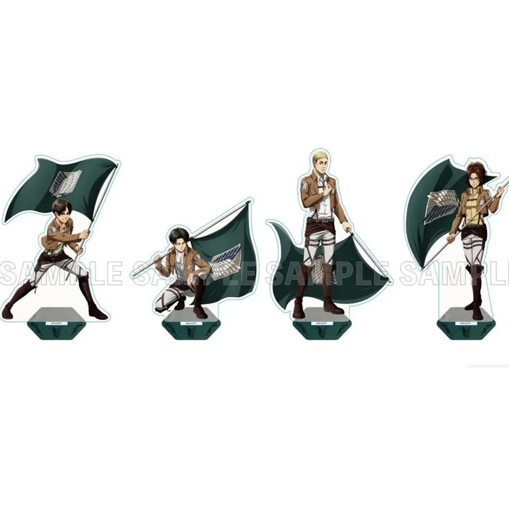 Eren Yeager Levi Ackerman Erwin Smith Anime Action Figure Doll Supporto Acrilico Modello Piatto Cosplay Giocattolo Regalo