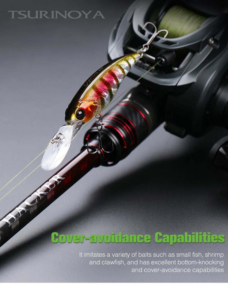TSURINOYA Max 3,7 m Suspend Minnow Explorers 60SP 5,7 g künstlicher SHAD-Angelköder Hechtbarsch Chub High Response Action Hard Bait – Detail 14
