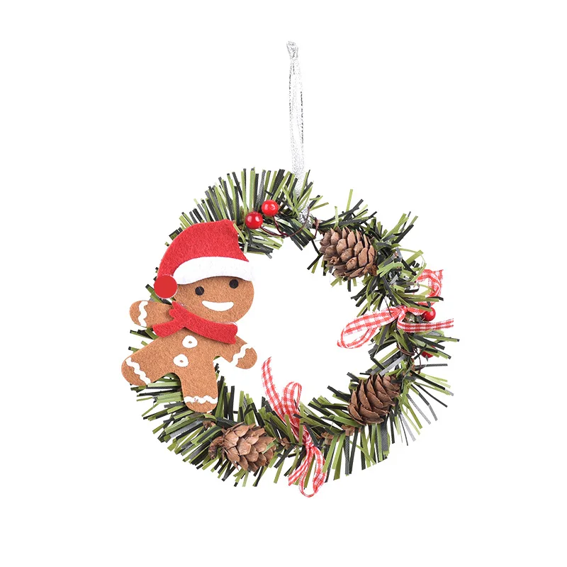 thumbnail image 1 of Adornos navideños Mini corona navideña hecha a mano Colgante para árbol de Navidad Adorno colgante para fiesta navideña DIY Decoración del hogar, 1 of 5