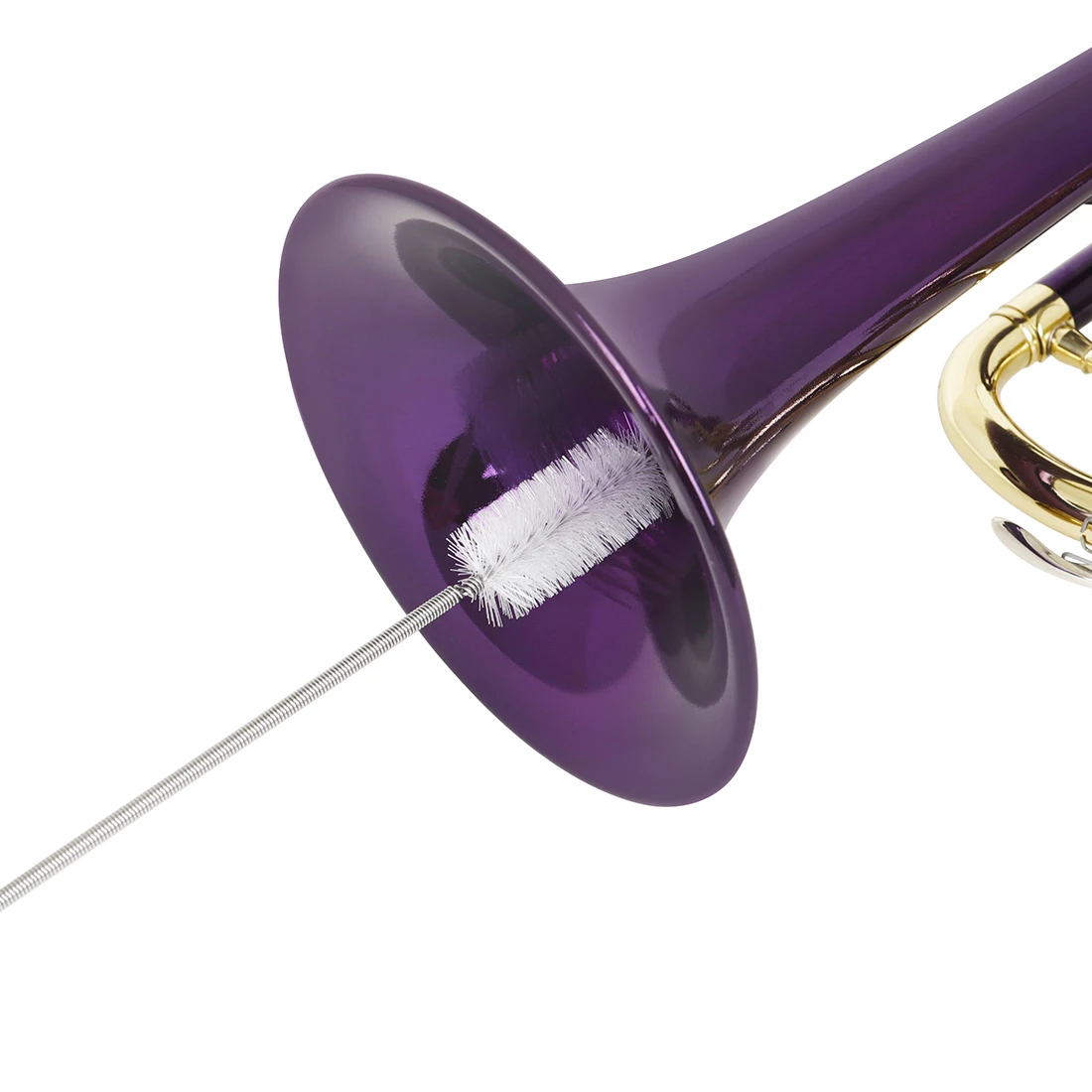 3pcs Cleaning Brush Set Cleaning Tool French Horn Trombone Brush Dust Removal Gadget 304 Stainless Steel Nylon Bristles Parts