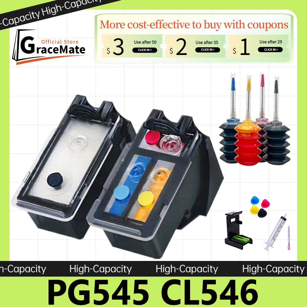 Ink Cartridge PG545 CL546 Compatible for Canon IP2850 MX495 MG2950 MG2550 MG2450 TS205 TS305 TS3150 TS3151 Printer pg545 cl546