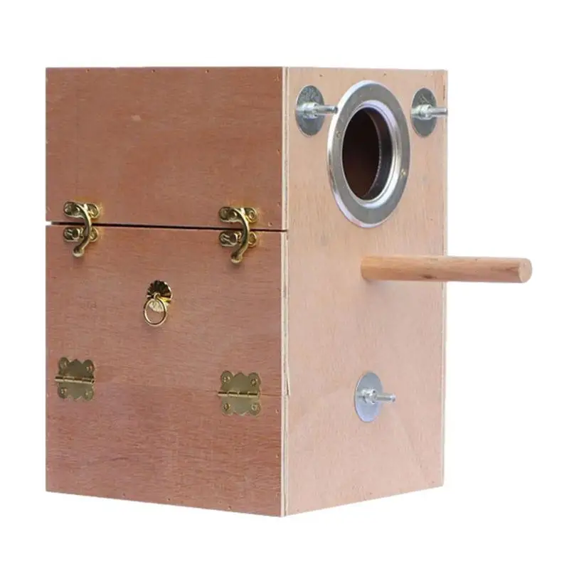 Wood Bird Nest For Cage Bird House Budgie Wood Breeding Box Durable