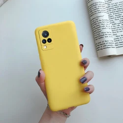 New Liquid Silicone Soft TPU Phone Back Cover for Vivo V21E (Yellow)