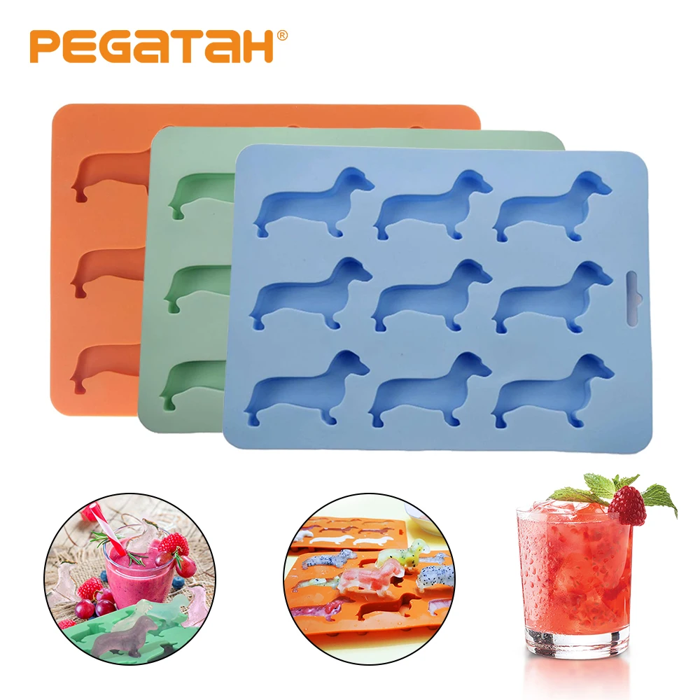 Silicone Mold Creative Silicone Dachshund Puppy Shaped Ice Cube Chocolate Cookie Mold DIY Home Ice Tray Kitchen Tools