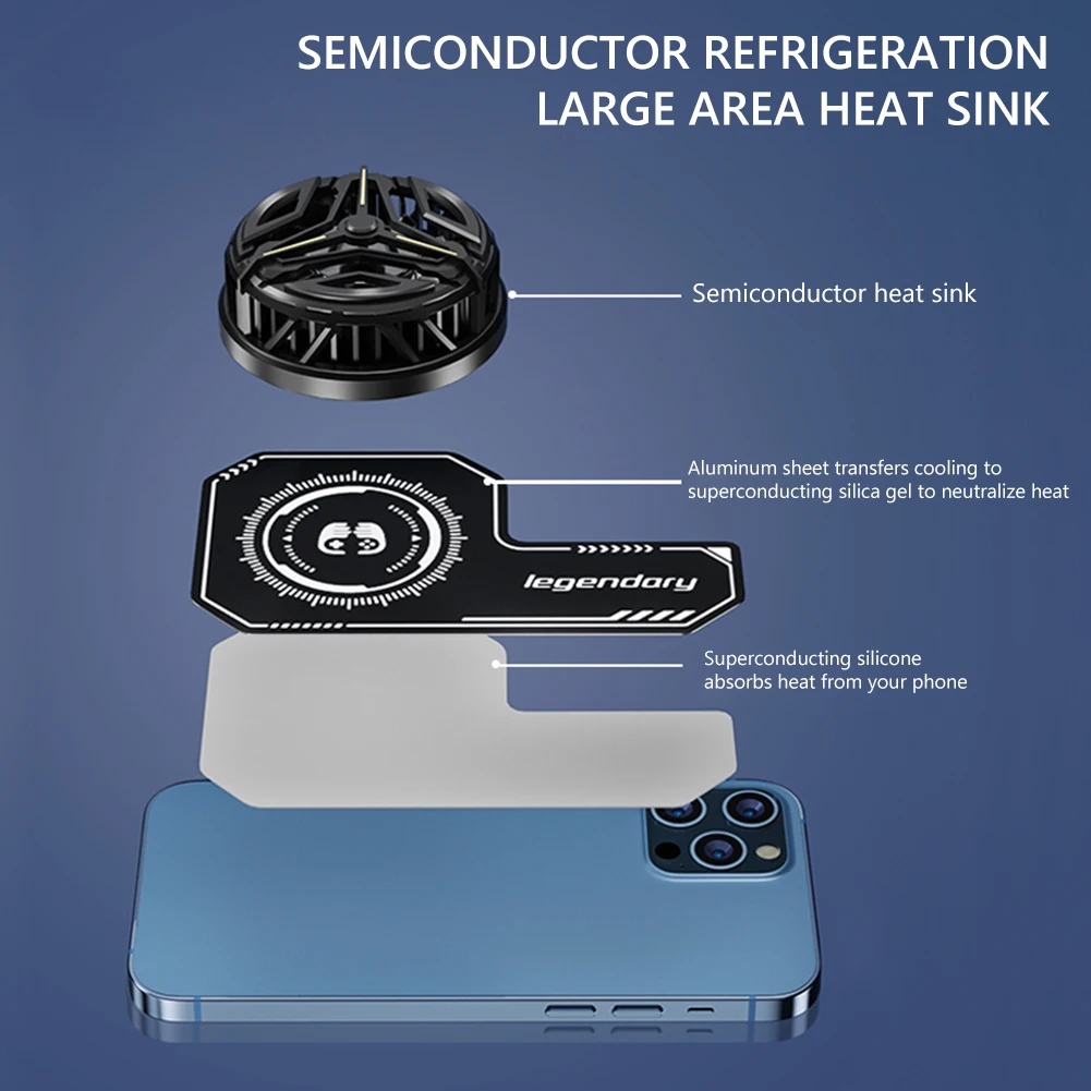 Celular, Radiador resfriamento para telefone, Telefone semicondutor fácil  instalar para jogos móveis, transmissão vídeo, direção carro Ydfxf