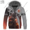 3D printing customized name new firefighter pattern warm hooded thickened jacket zipper fleece hoodie winter jacket casual 2