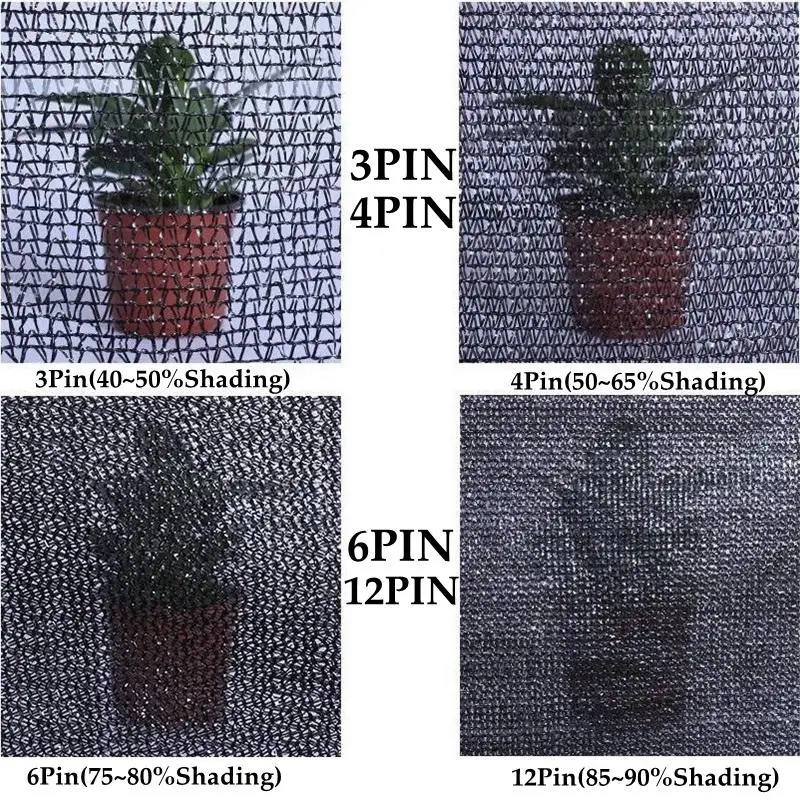 4/6/12PIN Sunshade Net Anti-UV Plant Cover Mesh Garden Sun Shed Gazebo Awning Outdoor Shading 50~90%