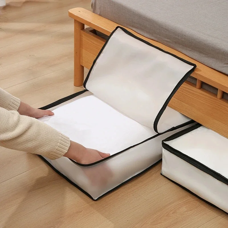 Storage Bag Clothes Large Storage Boxes for Suit Coat Quilt Clothing Multifunctional Translucent Dust-proof Organizer Bedroom 3