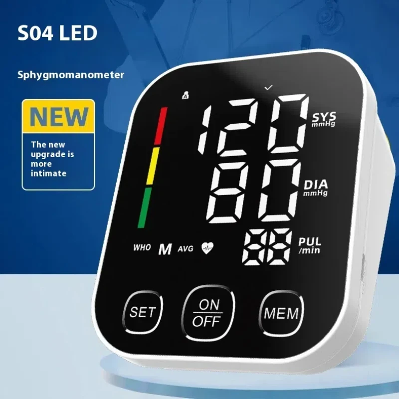 AIQUE Rechargeable Blood Pressure Monitor LED Upper Arm Automatic BP Sphygmomanometer Pressure Meter Tonometer Arrhythmia blood pressure monitor blood pressure meter