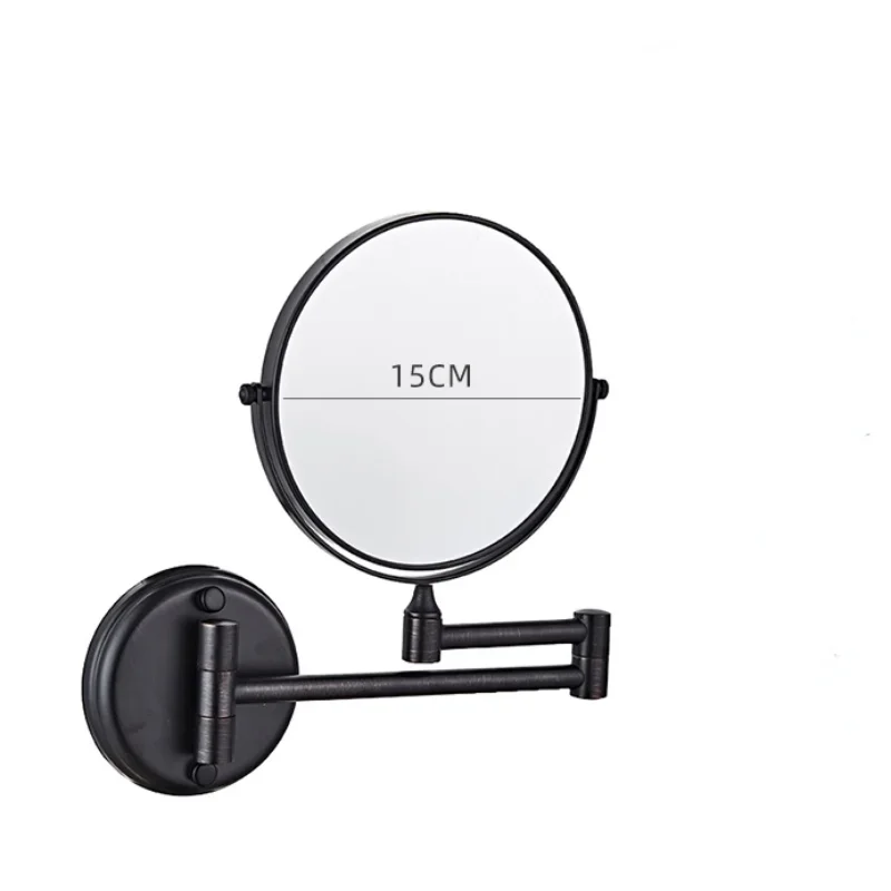 

Round Shower Bath Mirrors Bathroom Cabinet Wall Mounted 360 Self Haircut Black Mirror Girls Decorative Specchio Mirrors LG50JZ