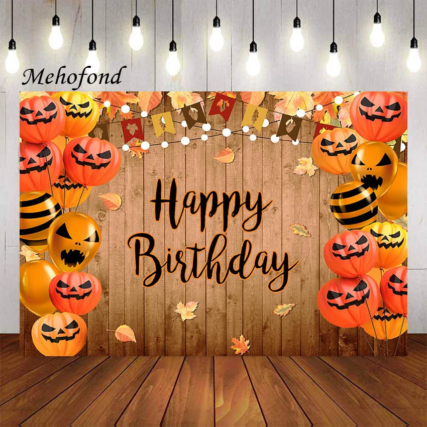 Mehofond Photography Background Fall Autumn Halloween Pumpkin Rustic Wood Child Kids Trick Or Treat  Decor Backdrop Photo Studio