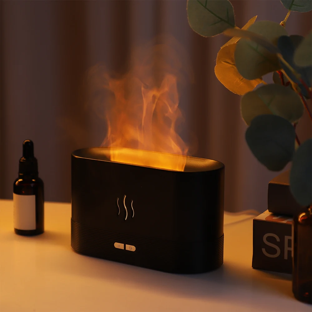 Flame Fire Humidifier Aromatherapy Diffuser Ultrasonic Aromatic Essences House Air Humidifier Home Bedoom Fragrance Diffusers flame essential oil fragrance diffuser air humidifier aromatherapy electric smell for home fire scent aroma diffuser machine