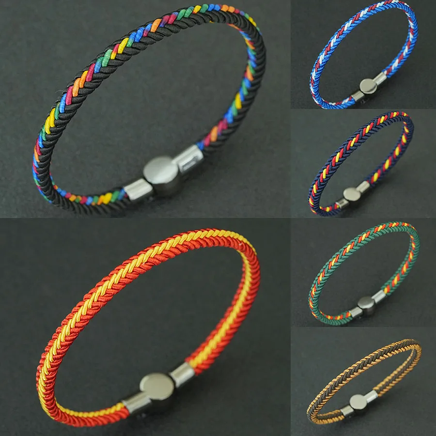 Mens Rope Bangle Ethnic Cord Chain Bracelet Street Hiphop Accessory