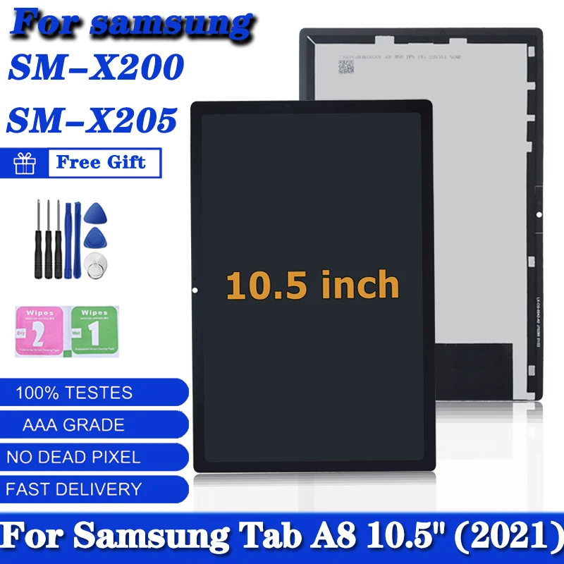 Painel de Montagem do Sensor do Digitalizador da Tela Sensível ao Toque Teste Lcd Original para Samsung Tab a8 10.5 2023 Sm-x200 X205 X205c
