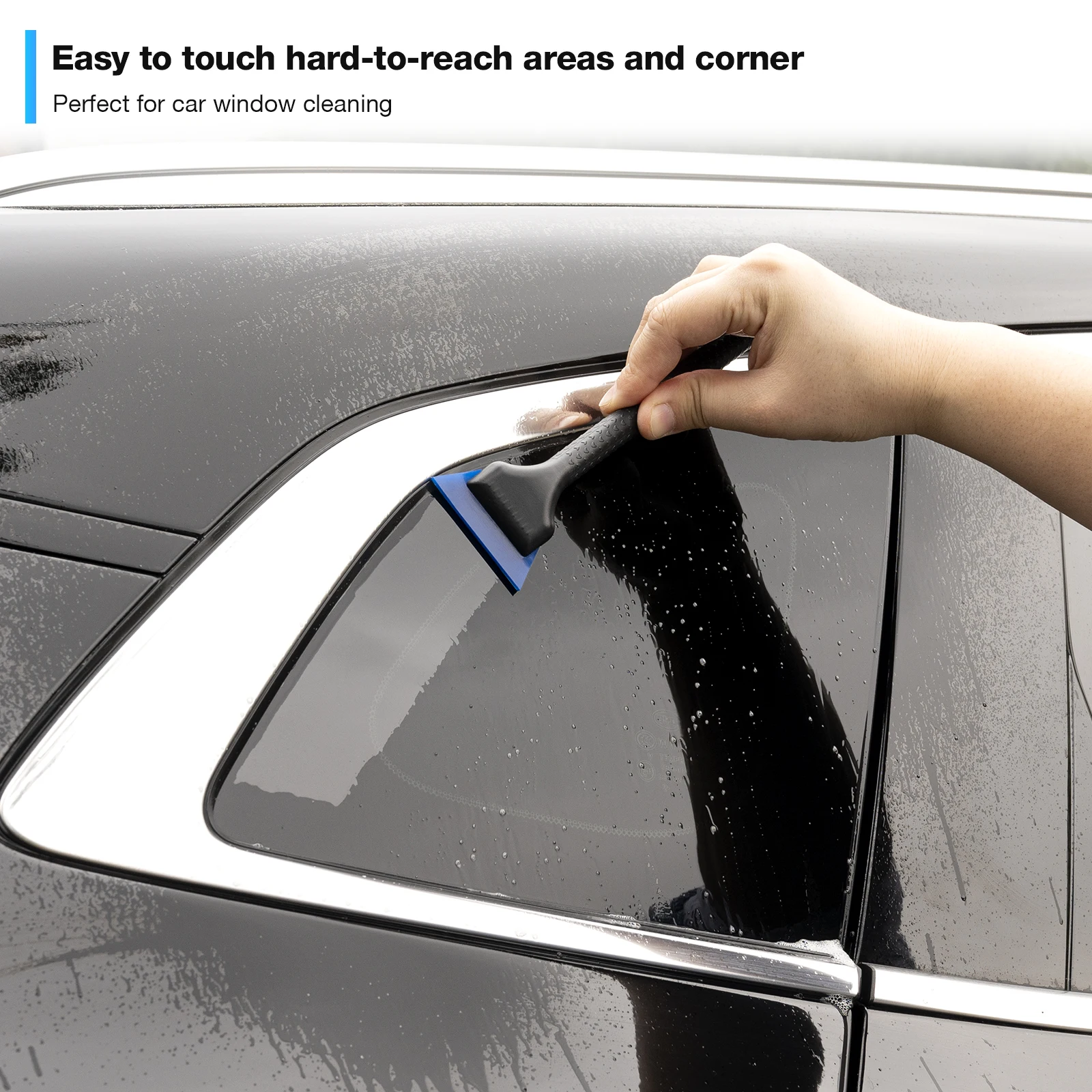 Car Wrapping Tools Automotive Film Tools Small Window Tint Mirror Squeegee Different Softness Rubber Blade Scraper Car Corner Windshield Handheld Cleaning Tool