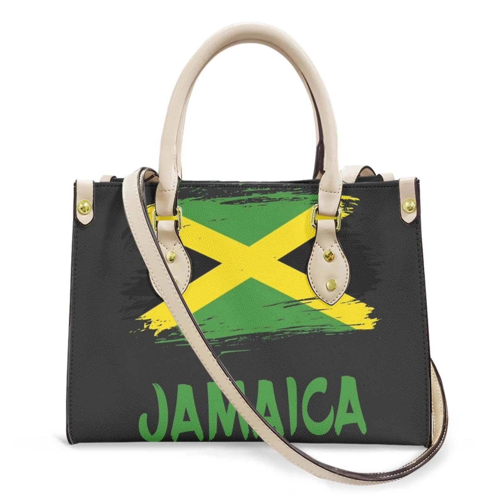 

Belidome Jamaica Flag Print Women Purse Handbag Luxury Top Handle Leather Shoulder Bag Ladie Designer Satchel Messenger Tote Bag