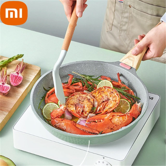 Chinese Ceramic Frying Pan Non Stick Fried Egg Steak Gas Stove Induction  Cooker Kitchen White Pan Wok with Lid Saucepan Cookware - AliExpress