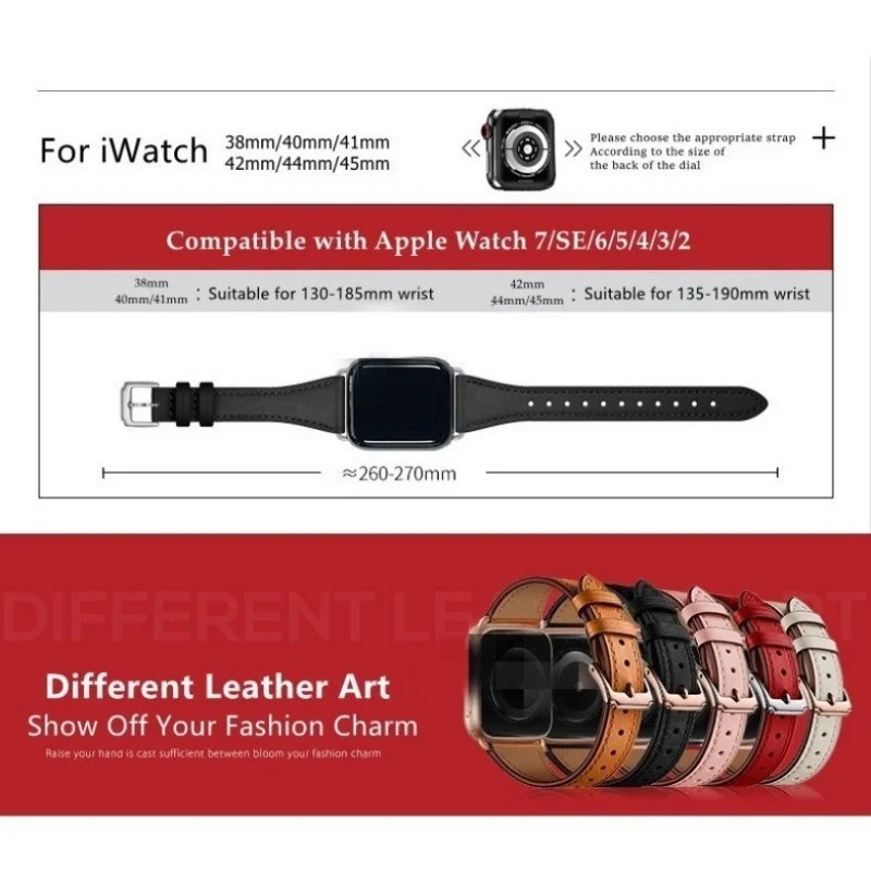 Elegant Leather Slim Watch Strap - Premium Design