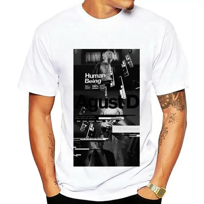 

New Design Agust D T-shirt Print for Men Cotton T-shirt