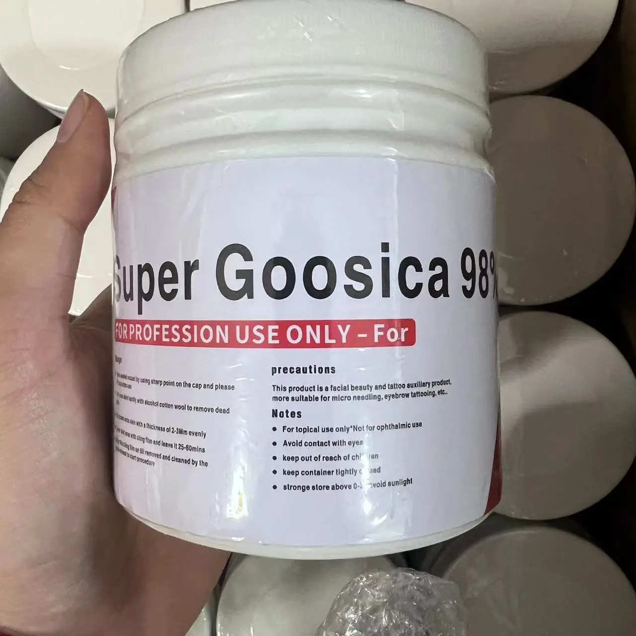 

Крем для татуировок Super Goosica, 98% г, для перманентного макияжа, микроиглы, бровей, губ, дополнительный крем, новинка 500