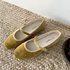 Rivet Decor Velvet Mary Janes Shoes Women Round Toe Elegant Ballet Flats Shoes Ladies Buckle Strap Spring Autumn Loafers New 4