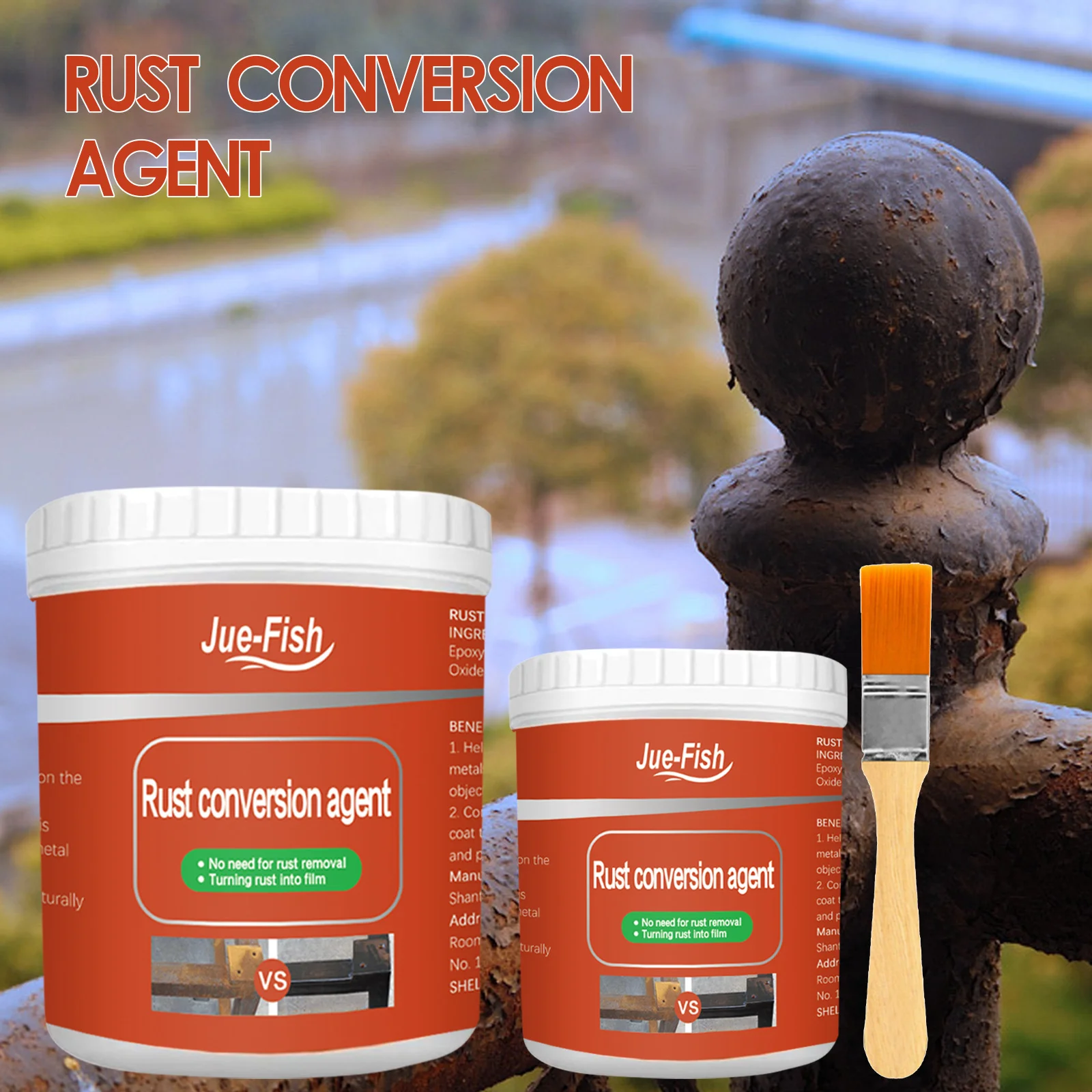 Metal Rust Remover 100/300g Auto Paint Metal Conversion Agent Waterproof Anti-corrosion Car Maintenance Rust Removal Converter