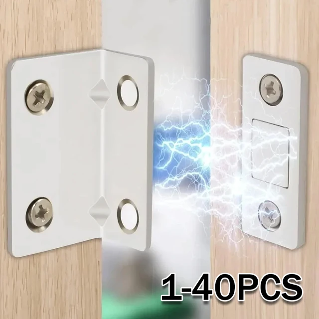 ตัวล็อคตู้แม่เหล็กแรงสูง ตัวหยุดประตูแม่เหล็ก ตัวปิดประตูแบบซ่อน พร้อมสกรู สำหรับตู้เสื้อผ้า ตู้เก็บของ อุปกรณ์เฟอร์นิเจอร์ 1