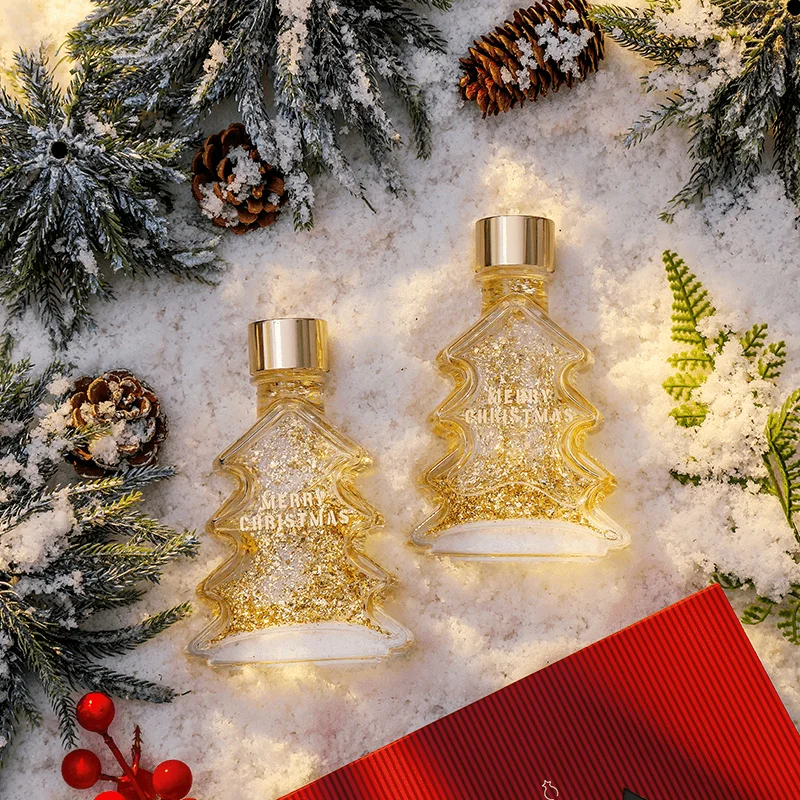 Christmas Tree Aromatherapy Essential Oil Gold Foil Gardenia Jasmine Fragrance Diffuser Home Decoration Christmas Gift Box Set