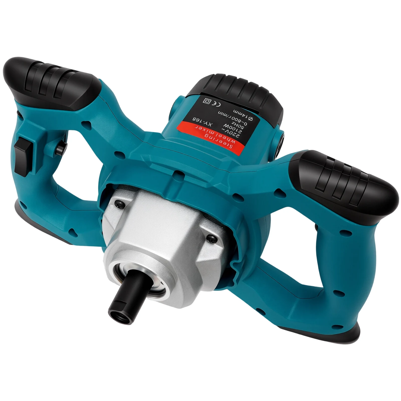 2100 W Hochleistungs-Elektro-Handbetonmischer, 800 U/min, 6 Geschwindigkeiten einstellbar, S-förmige Mischstab für Zementmörtel-Farbpflaster – Detail 8