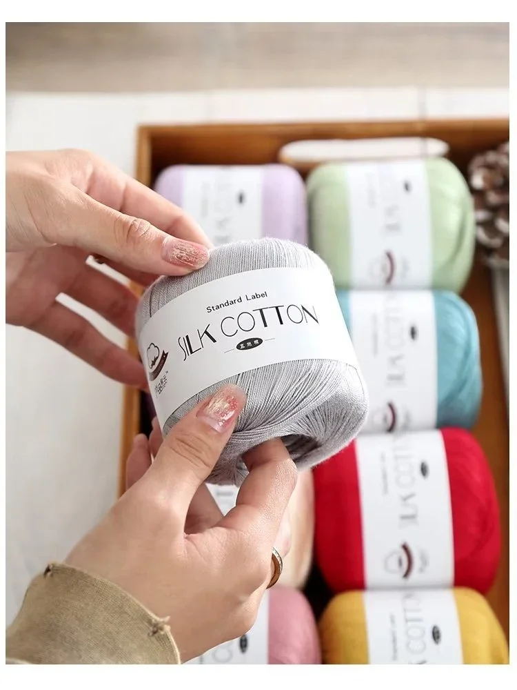 Description Picture 3 of item50g/pcs Silk Lace Cotton Milk Crochet Yarn Baby Hand-Knitted Warm Soft Knitting Thread for Hand Knitting Supplies Cross Stitch
