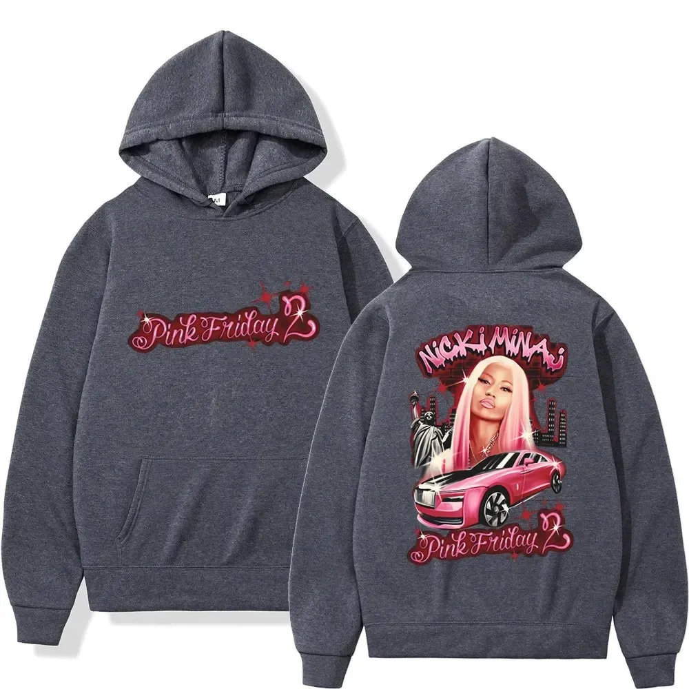 thumbnail image 1 of Sudadera con capucha gráfica de rapero Nicki Minaj Pink Friday 2 para hombre y mujer, tendencia de moda, sudadera de hip hop, suéteres casuales vintage de gran tamaño, 1 of 4