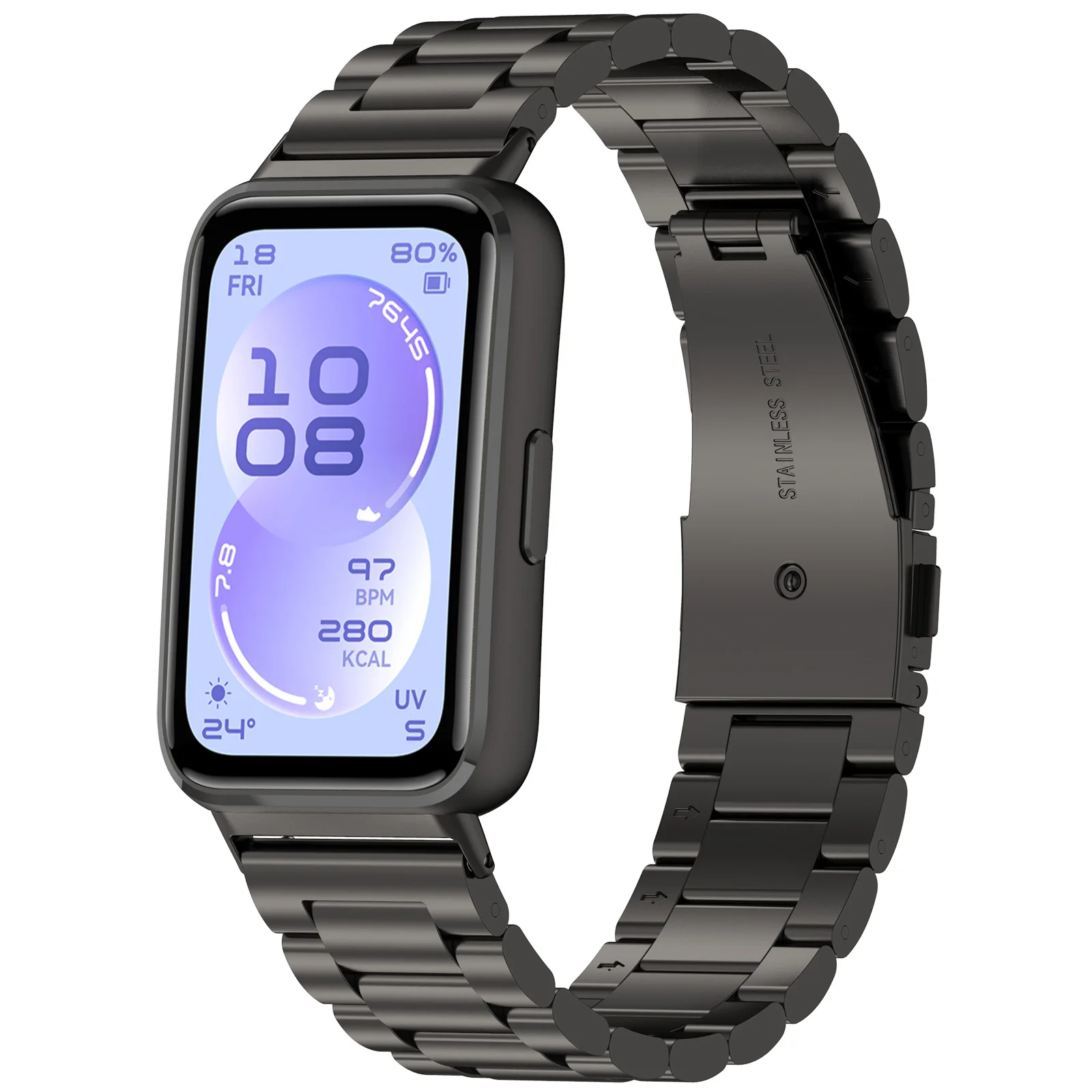 Stainless Steel Wristband Link Bracelet Strap for Smartwatch Accessories