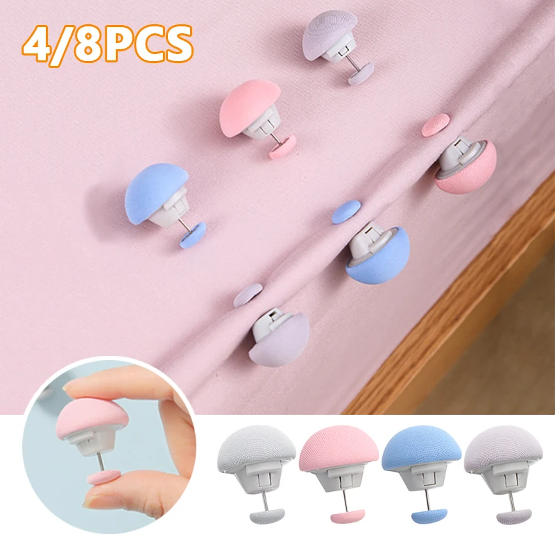 4/8PCS Anti Slip BedSheet Quilt Clip One Key To Unlock Duvet Cover Fastener Clip Blanket Buckles Quilt Holder Grippers