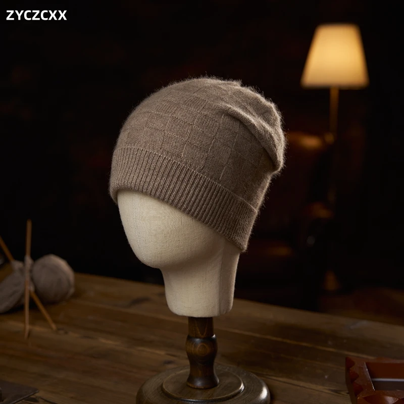 Новинка-2023-шапка-zyczcxx-унисекс-из-чистого-кашемира-однотонная-мягкая-теплая-вязаная-шапка-Высококачественная-Мужская-зимняя-шапка-повседневная-женская-шапка
