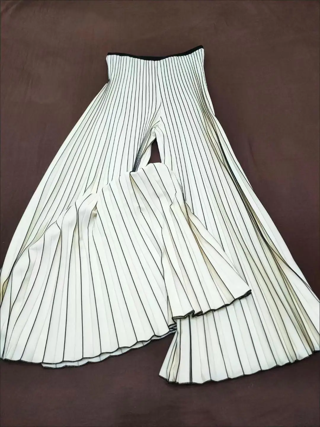 New Women Loose Pleated Wide Leg Pants Spring Summer Elastic High Waist Solid Elegant Casual Straight Trousers Female Clothing