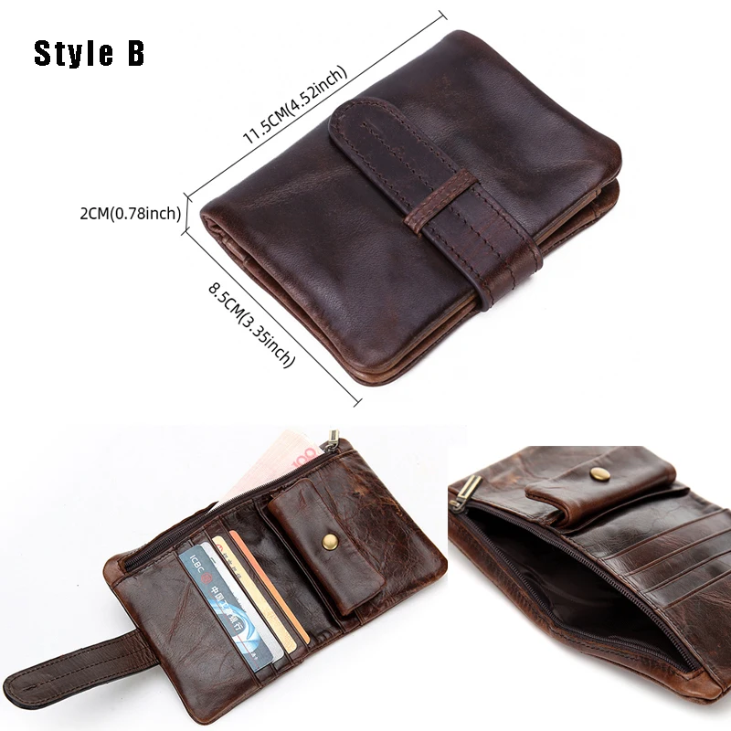 Retro Genuine Leather Men Money Clips Wallet Slim Multifunctional Money Holder Wallet Designer New Mens Purses Clip money clips wallet