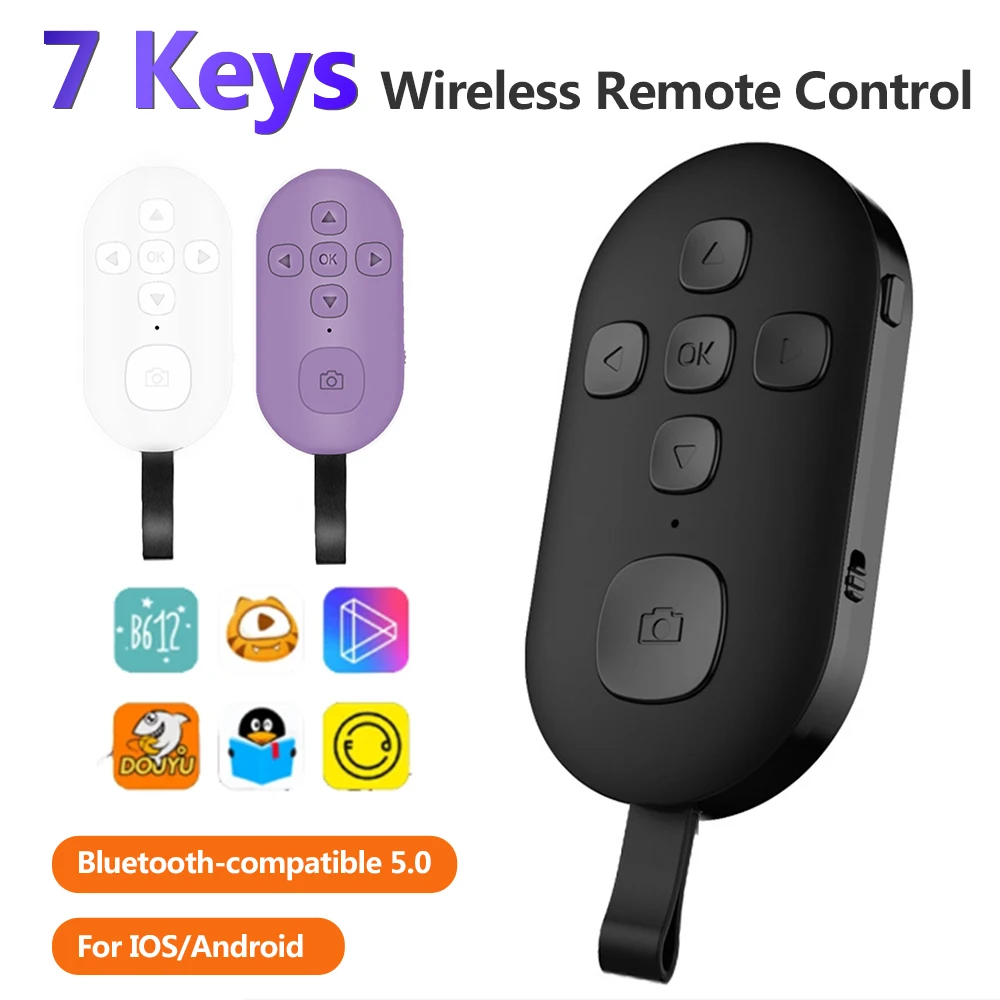 Wireless Bluetooth 5.0 Remote Controller Fingertip Video Controller Selfie Shutter Release for IOS/Android Phone camera remote shutter button camera remote shutter release